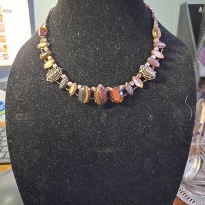 Handcrafted Pink and Brown Mixed Bead Necklace
